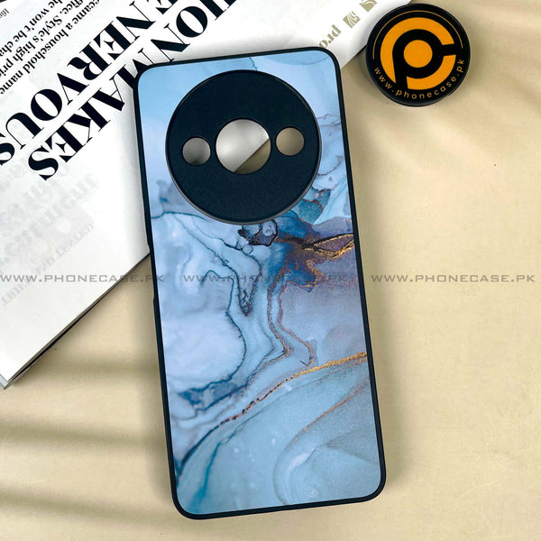 Xiaomi Redmi A3x - Blue Marble Series - Premium Printed Metal soft Bumper shock Proof Case