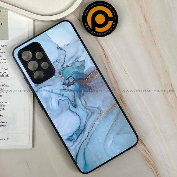 Galaxy A32 - Blue Marble  Design 1 - Premium Metal Printed soft Bumper shock Proof Case  CS-31699 CS-33960