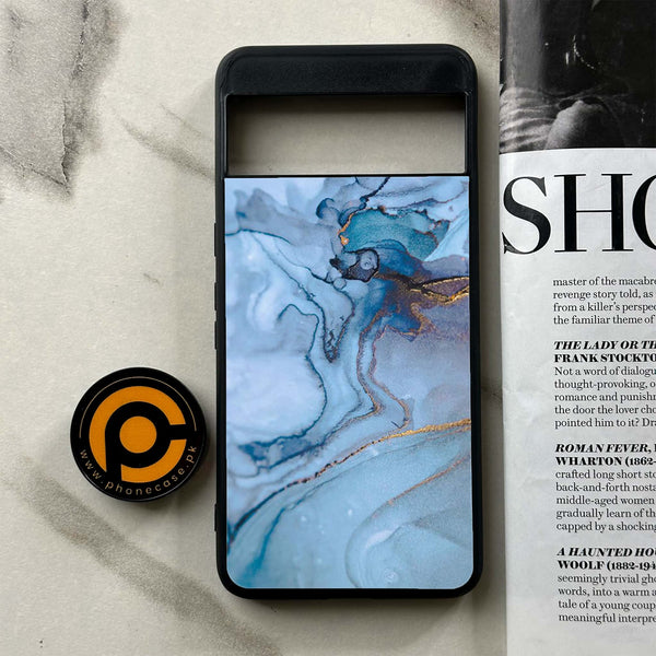 Google Pixel 8 Pro - Blue Marble Series - Premium Printed Glass soft Bumper shock Proof Case