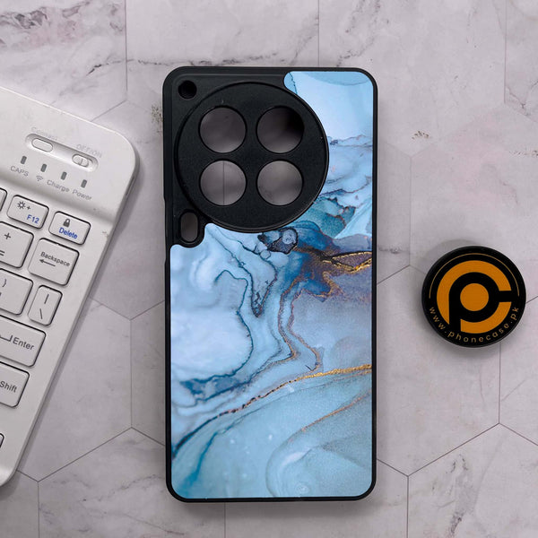 Tecno Camon 30 Premier - Blue Marble Series - Premium Metal Printed soft Bumper shock Proof Case