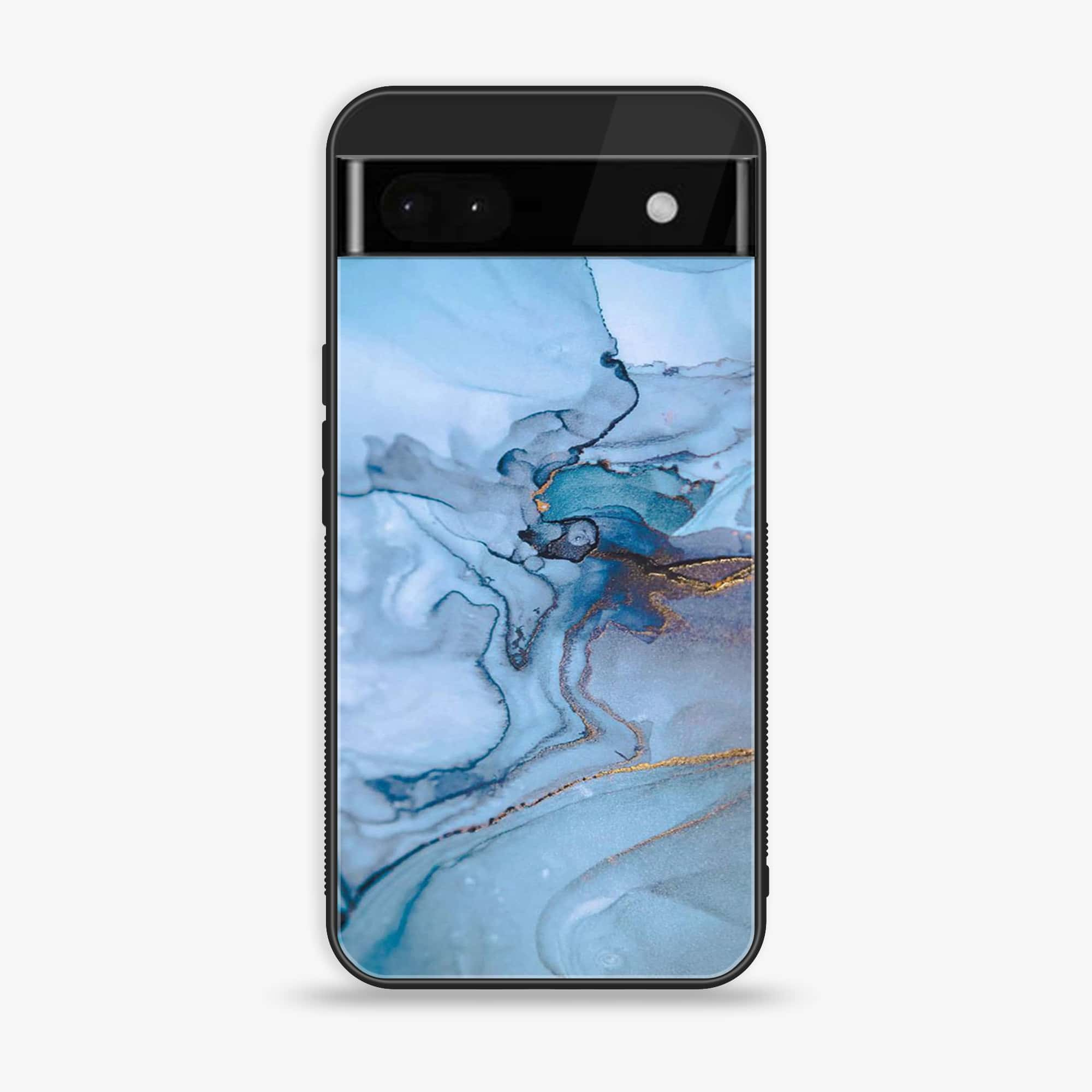 Google Pixel 6A - Blue Marble Series - Premium Printed Glass soft Bumper shock Proof Case