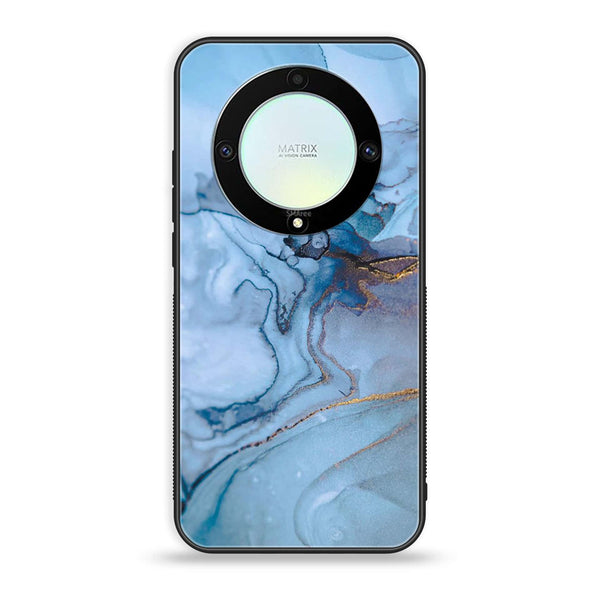 HONOR X9A - Blue Marble Series - Premium Printed Glass soft Bumper shock Proof Case