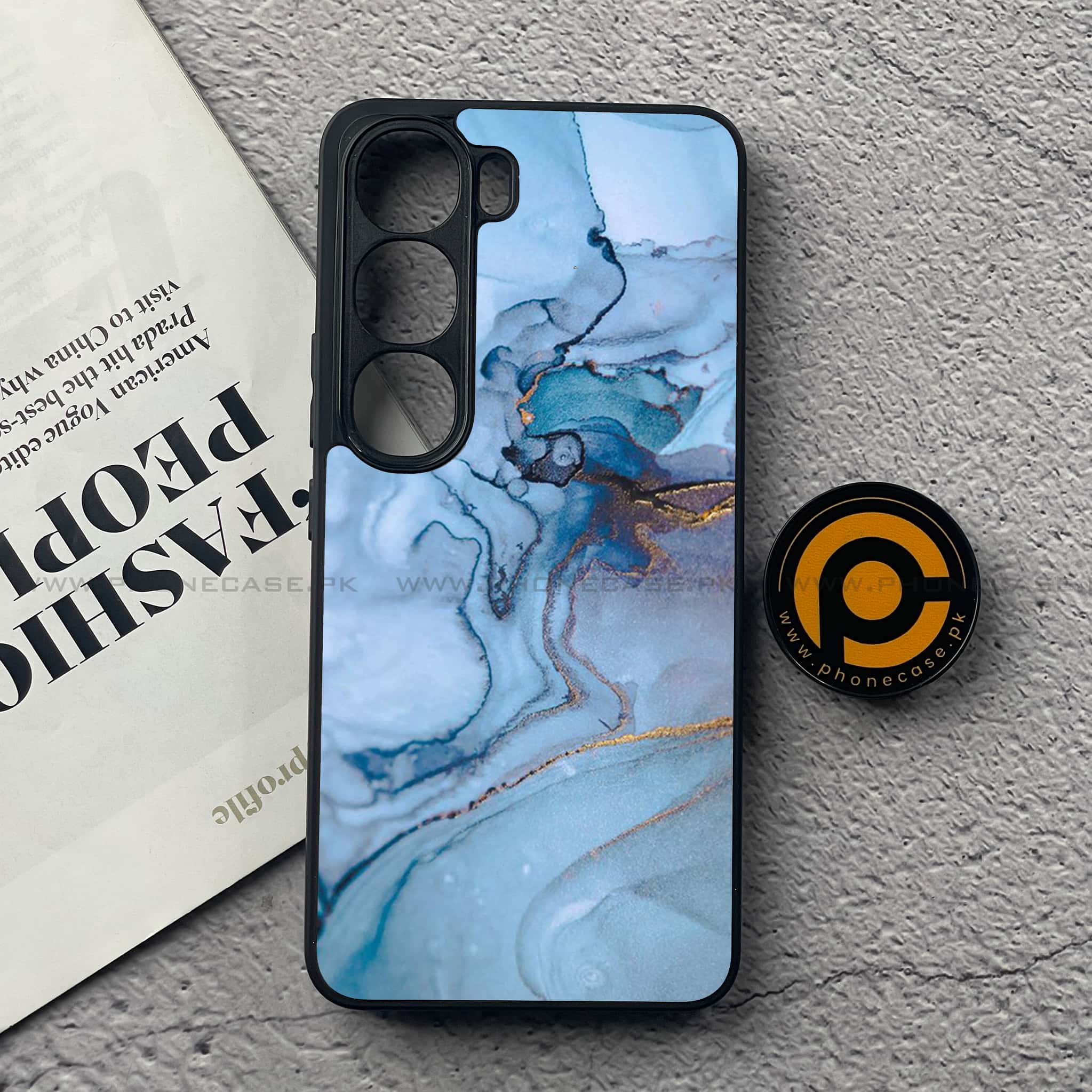 Vivo V40 Lite (IDN) - Blue Marble Series - Premium Metal Printed soft Bumper Shock Proof Case