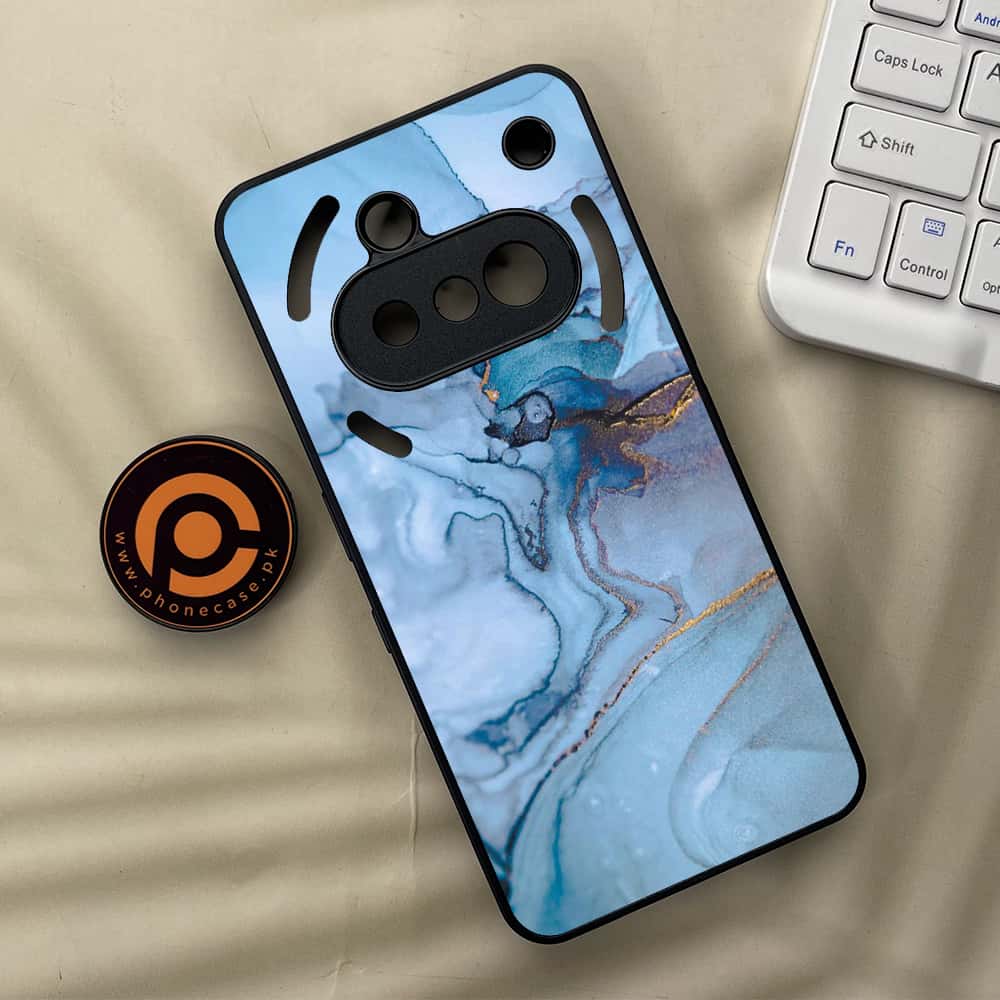 Nothing Phone 3a - Blue Marble Series - Premium Metal  Printed soft Bumper shock Proof Case