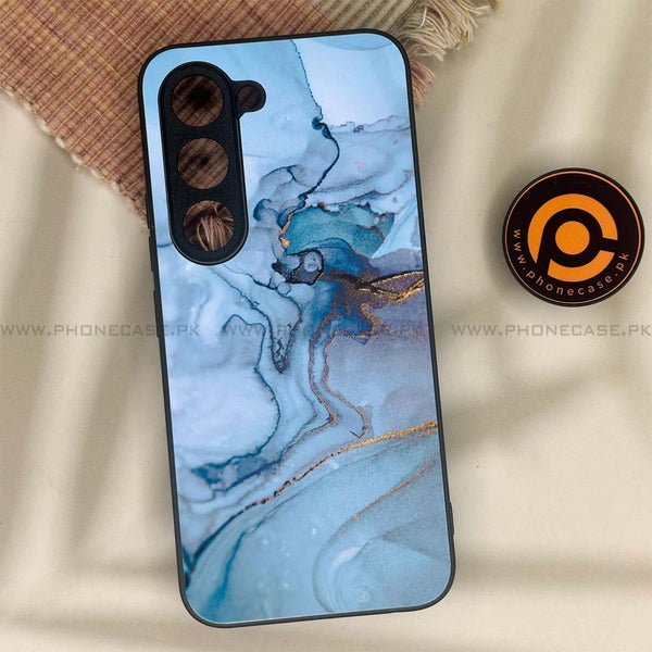 Tecno Spark 40 Pro - Blue Marble Series - Premium Metal Printed soft Bumper shock Proof Case