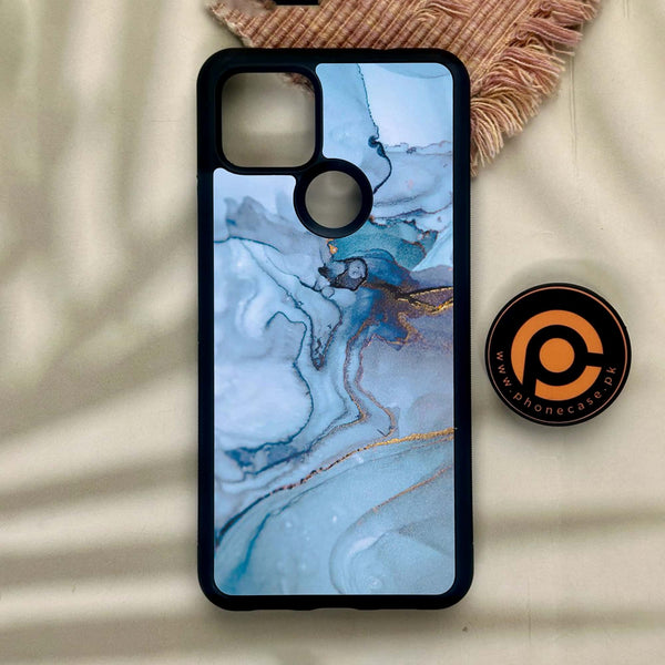 Google Pixel 4a 5G - Blue Marble Design 1 - Premium Metal Printed Soft Bumper Shock Proof Case