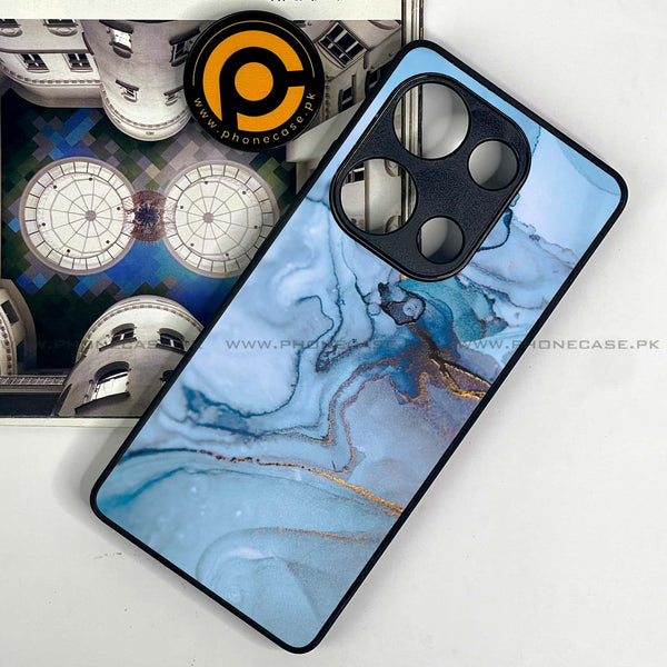 Redmi Note 13 Pro 4G - Blue Marble Design 1 - Premium Metal Printed soft Bumper shock Proof Case  CS-29482