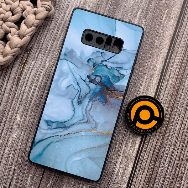 Samsung Galaxy Note 8 - Blue Marble Series - Premium Metal Printed soft Bumper shock Proof Case