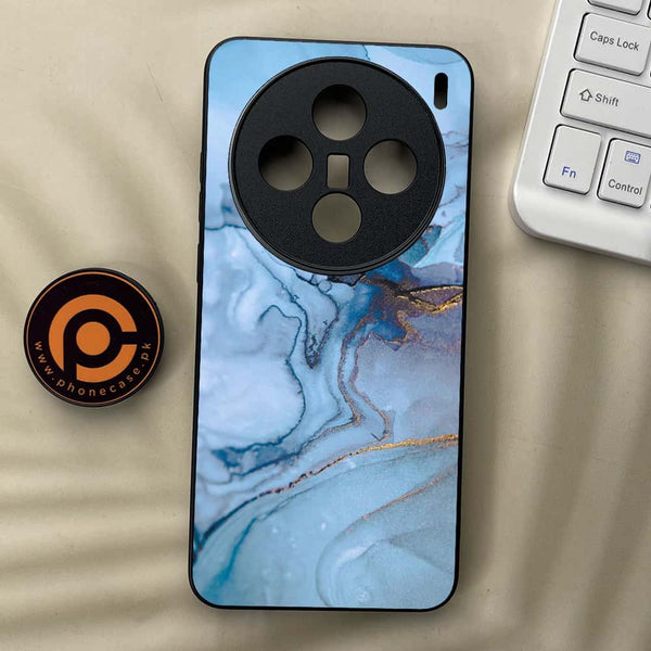 Vivo X200 - Blue Marble Series - Premium Metal  Printed soft Bumper shock Proof Case