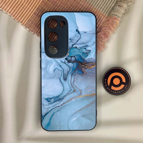 Tecno Spark 40 Pro Plus - Blue Marble Series - Premium Metal Printed soft Bumper shock Proof Case