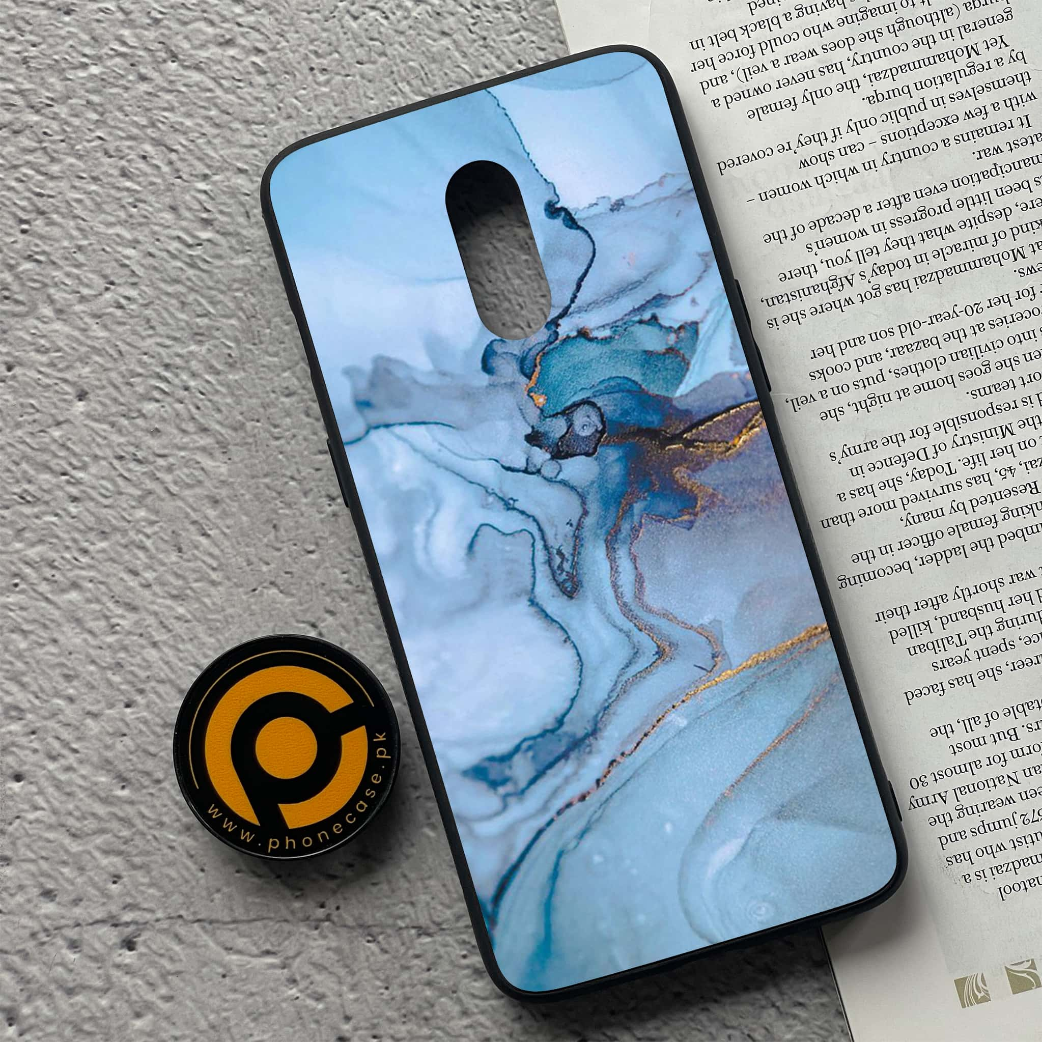 OnePlus 7 - Blue Marble Series - Premium Printed Glass soft Bumper shock Proof Case