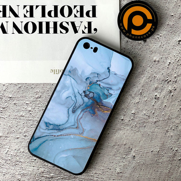 iPhone 5/5c/5s - Blue Marble Series - Premium Printed Glass soft Bumper shock Proof Case