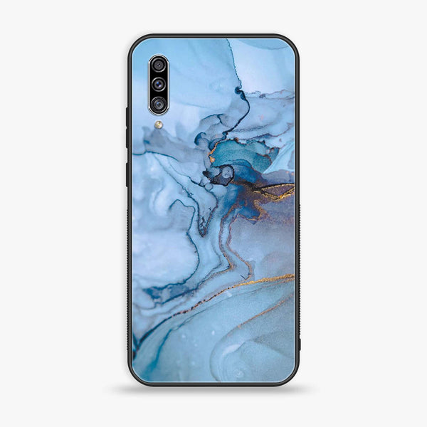 Galaxy A50/ A50s/ A30s - Blue Marble Series - Premium Printed Glass soft Bumper shock Proof Case