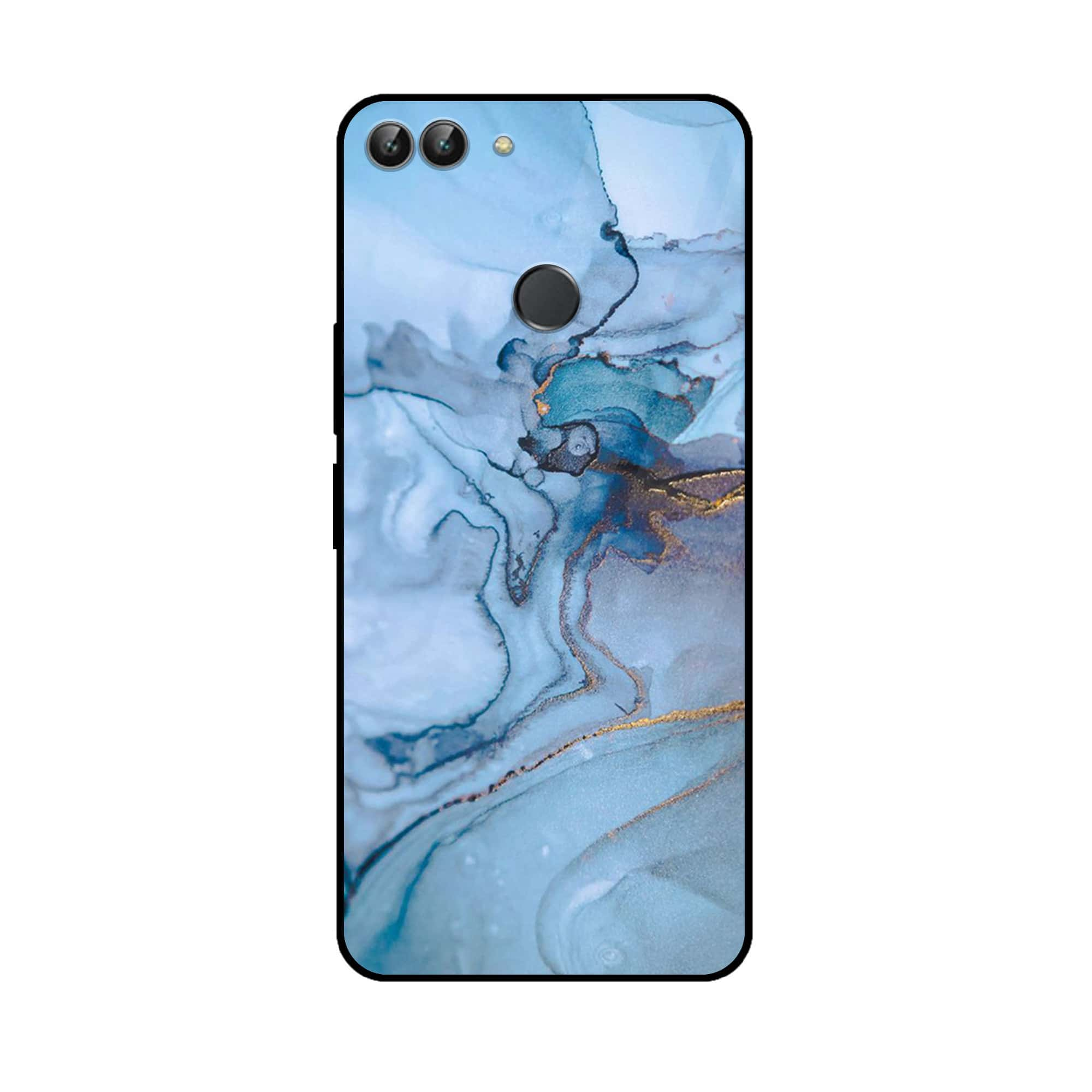 Huawei P Smart - Blue Marble Series - Premium Printed Glass soft Bumper shock Proof Case