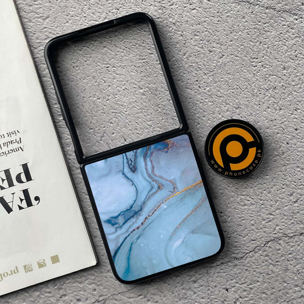 Xiaomi Mix Flip - Blue Marble Series - Premium Metal  Printed soft Bumper shock Proof Case