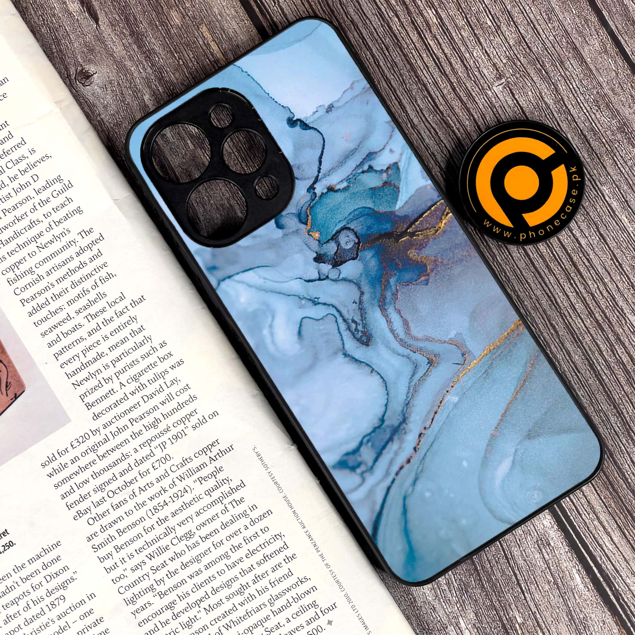 Xiaomi Redmi 12 - Blue Marble Series - Premium Printed Glass soft Bumper shock Proof Case