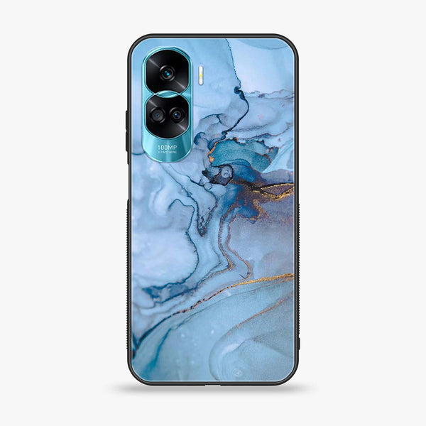 Honor 90 Lite - Blue Marble Series - Premium Printed Glass soft Bumper shock Proof Case