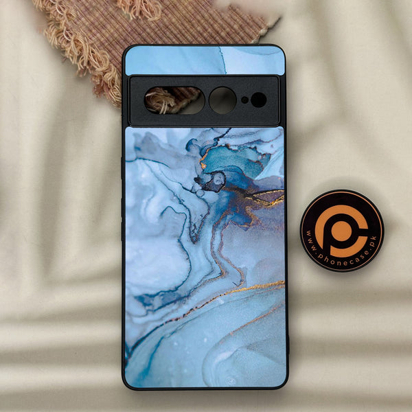Google Pixel 7 Pro - Blue Marble Series - Premium Metal Printed soft Bumper Shock Proof Case
