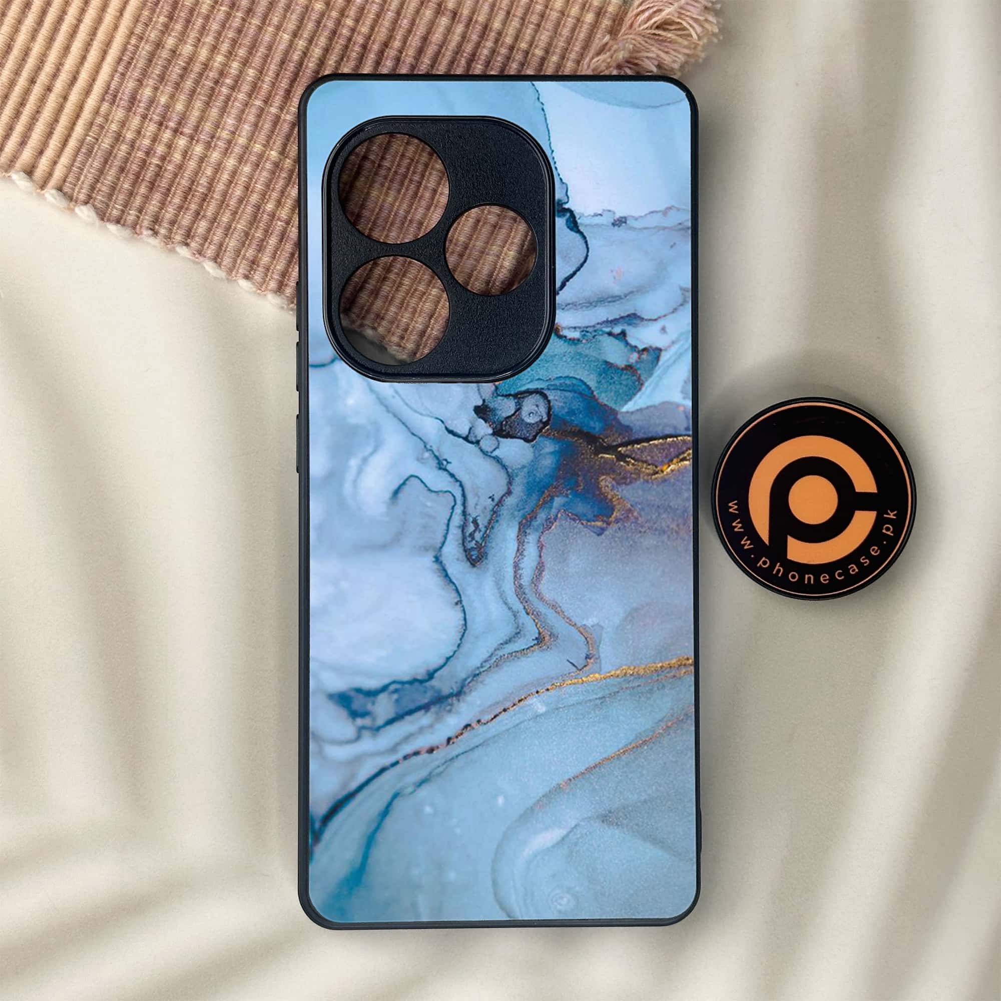 Realme GT 6 - Blue Marble Series - Premium Metal Printed soft Bumper shock Proof Case