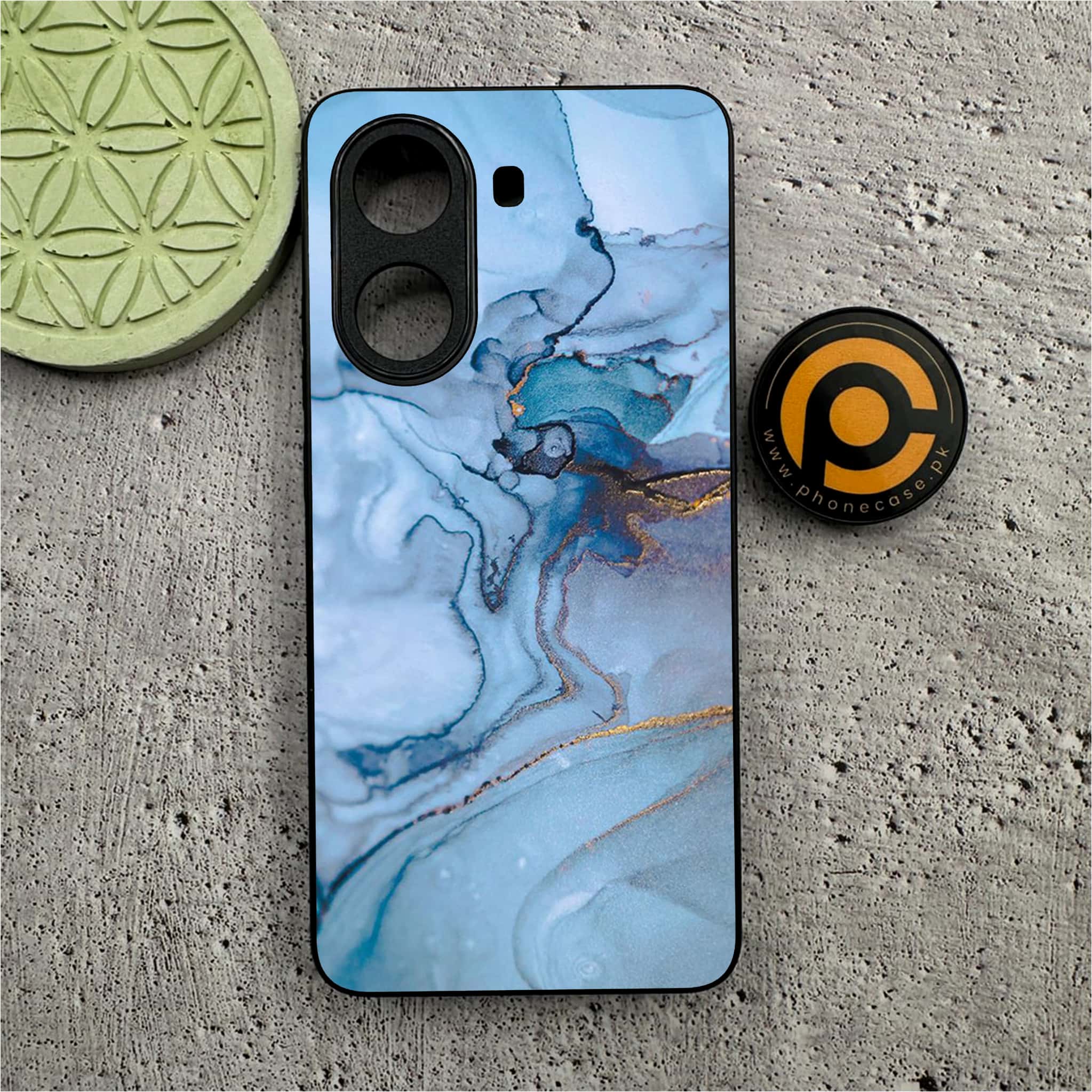 Xiaomi Poco X7 Pro 5G - Blue Marble Series - Premium Metal Printed soft Bumper shock Proof Case