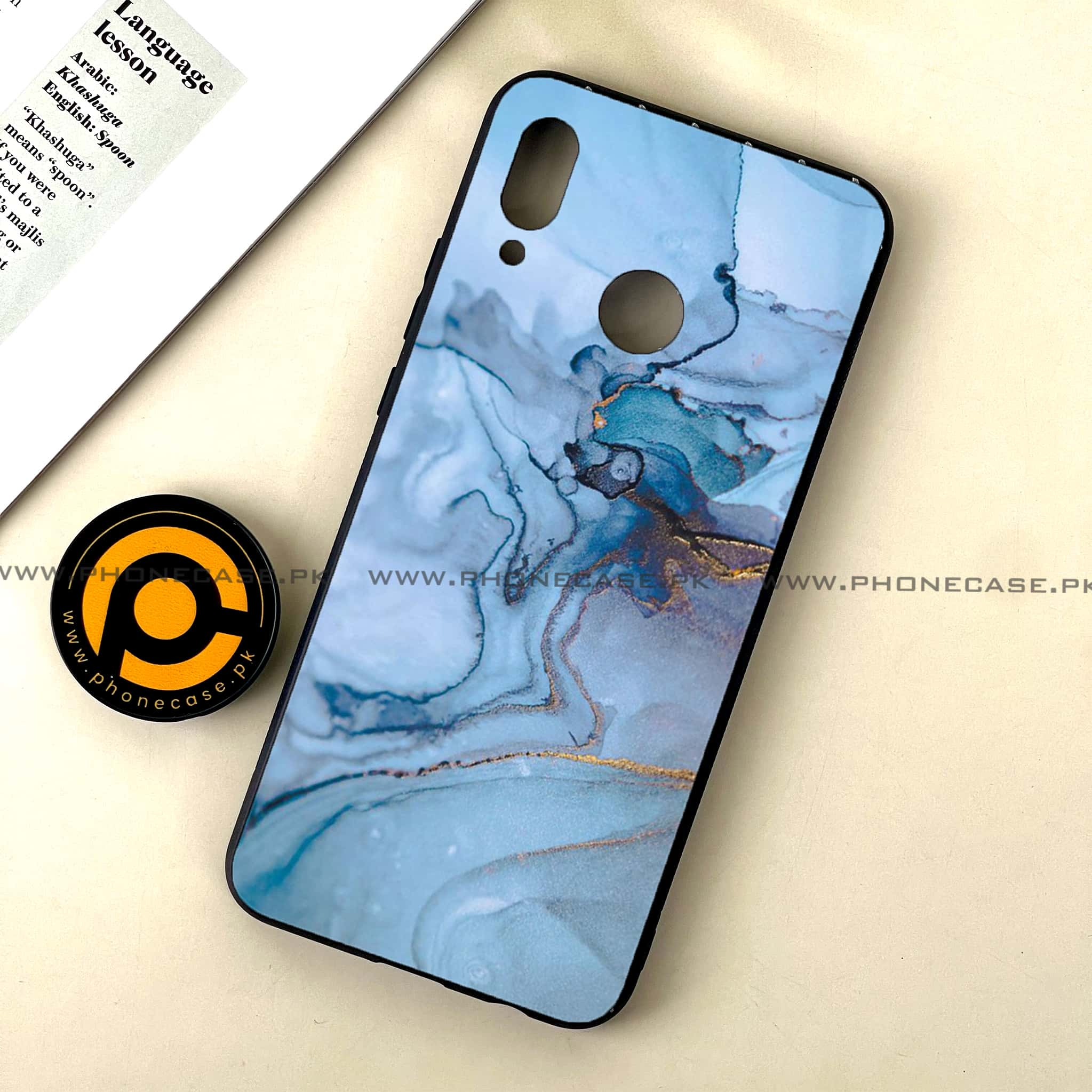 Huawei Nova 3 - Blue Marble Series - Premium Printed Glass soft Bumper shock Proof Case