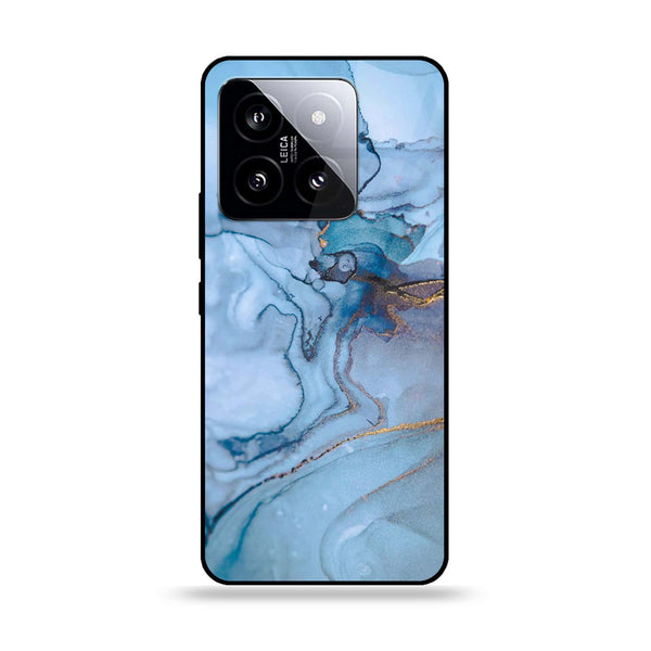 Xiaomi 14 - Blue Marble Series - Premium Printed Glass soft Bumper shock Proof Case
