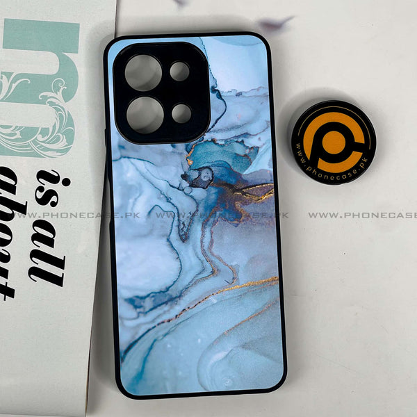 Vivo Y28 - Blue Marble Design 1- Premium Printed Glass soft Bumper shock Proof Case CS-47932
