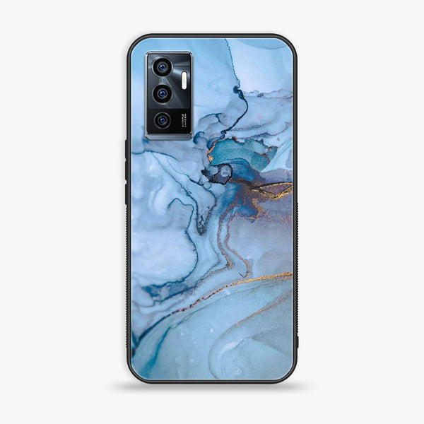 Vivo V23e - Blue Marble Series - Premium Printed Glass soft Bumper shock Proof Case