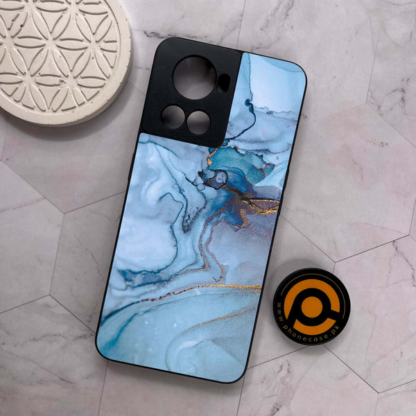 OnePlus 10R - Blue Marble Series - Premium Metal Printed soft Bumper shock Proof Case
