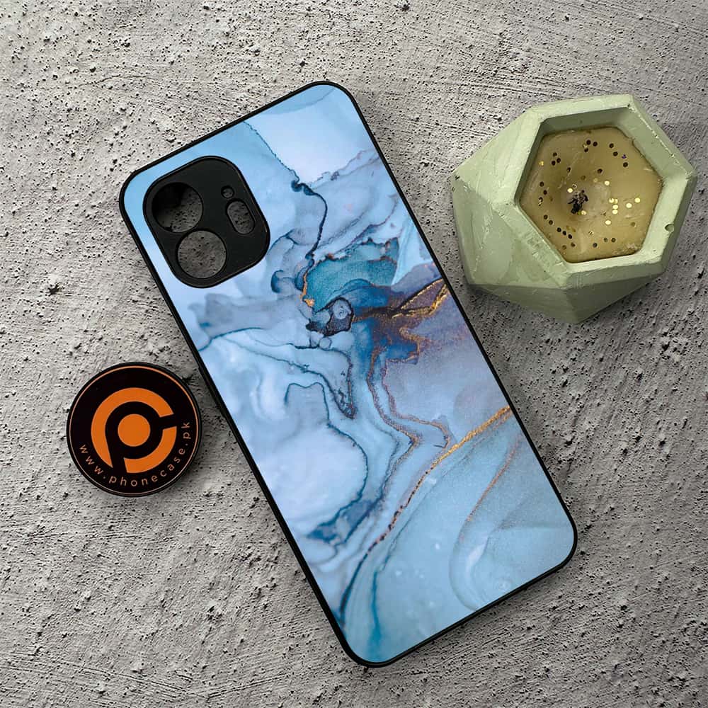 Nothing Phone 2 - Blue Marble Series - Premium Metal  Printed soft Bumper shock Proof Case