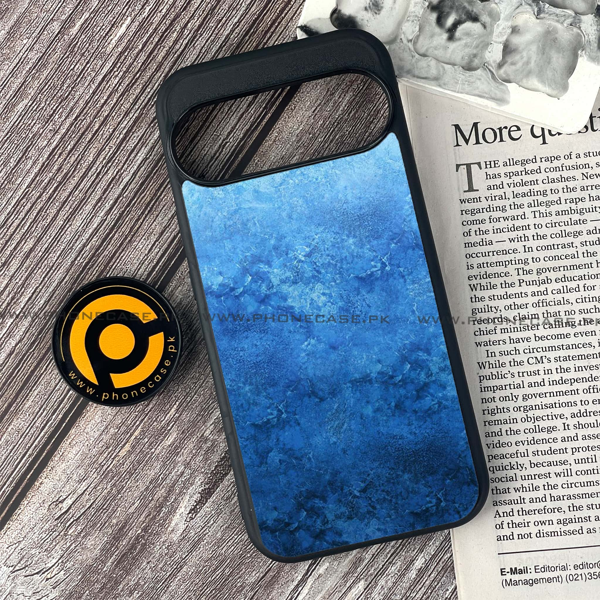 Google Pixel 9 Pro - Blue Marble Series - Premium Printed Glass soft Bumper shock Proof Case