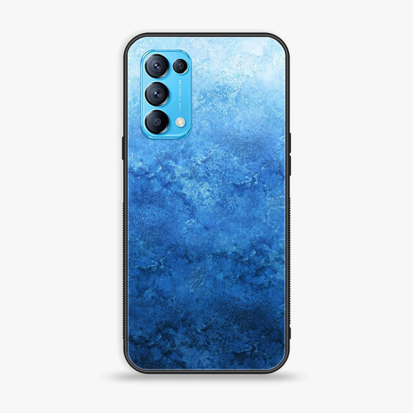 Oppo Reno 5 - Blue Marble Design 2- Premium Printed Glass soft Bumper shock Proof Case CS-12631