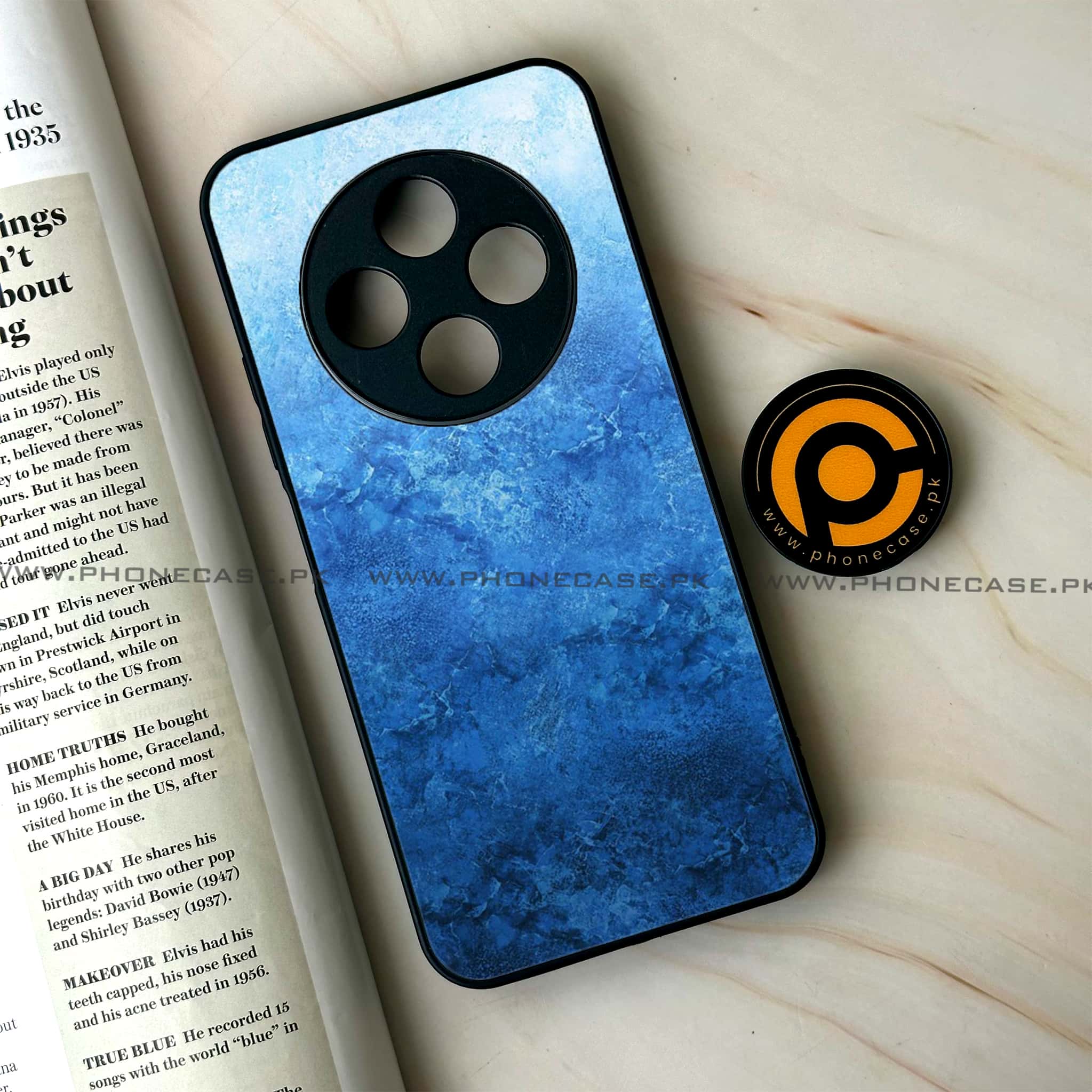 Oppo F27 Pro - Blue Marble Series - Premium Metal Printed soft Bumper Shock Proof Case