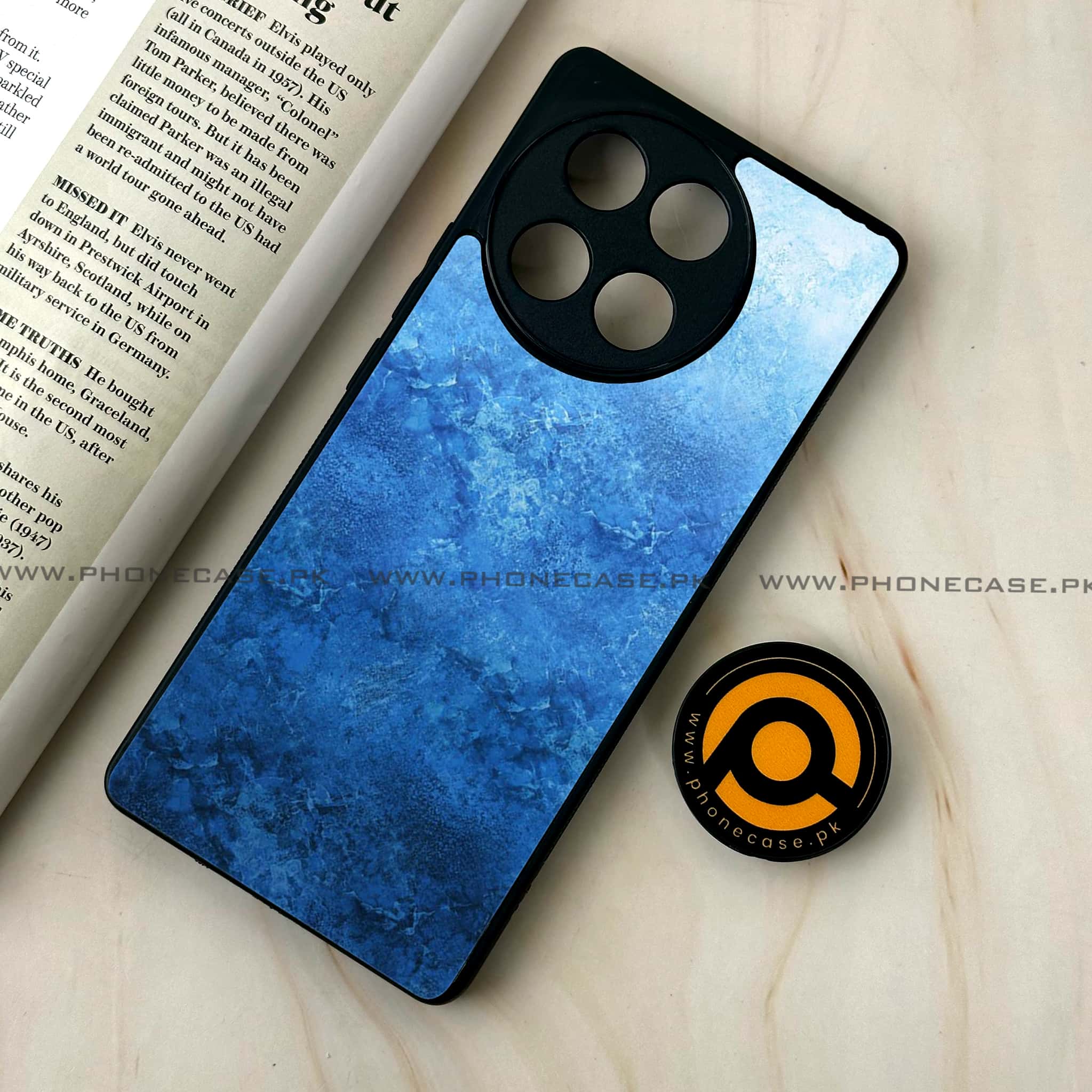 Tecno Camon 30s - Blue Marble Series - Premium Metal Printed soft Bumper shock Proof Case