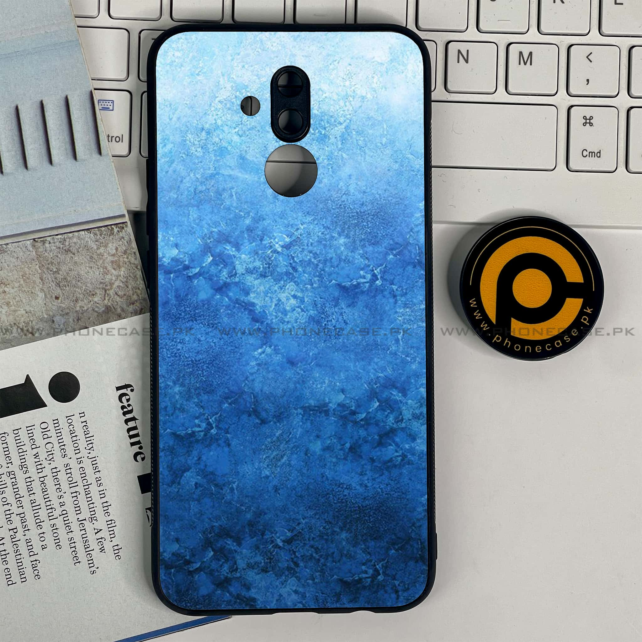 Huawei Mate 20 Lite - Blue Marble Series - Premium Printed Glass soft Bumper shock Proof Case