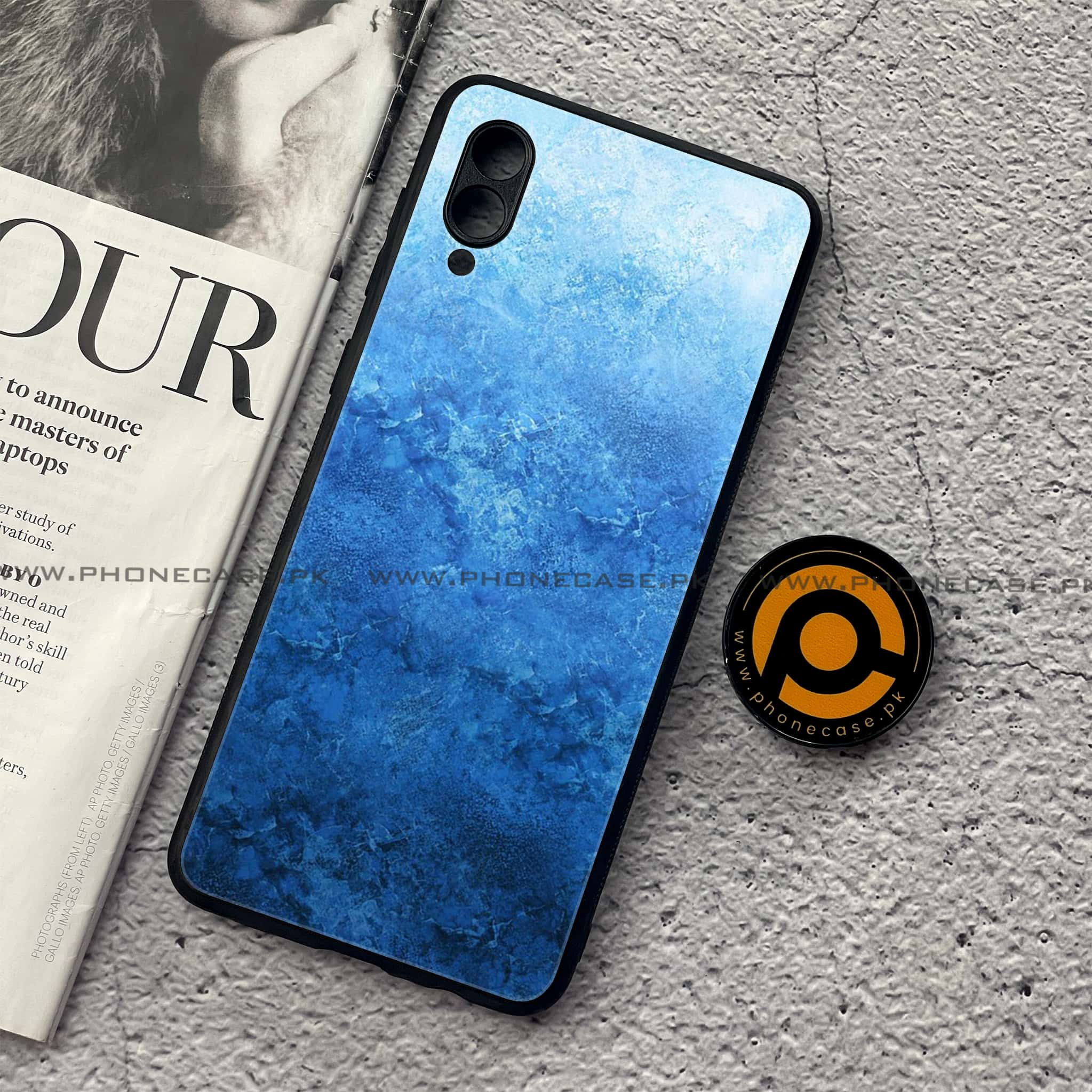 Samsung Galaxy A02 - Blue Marble Series - Premium Printed Metal soft Bumper shock Proof Case