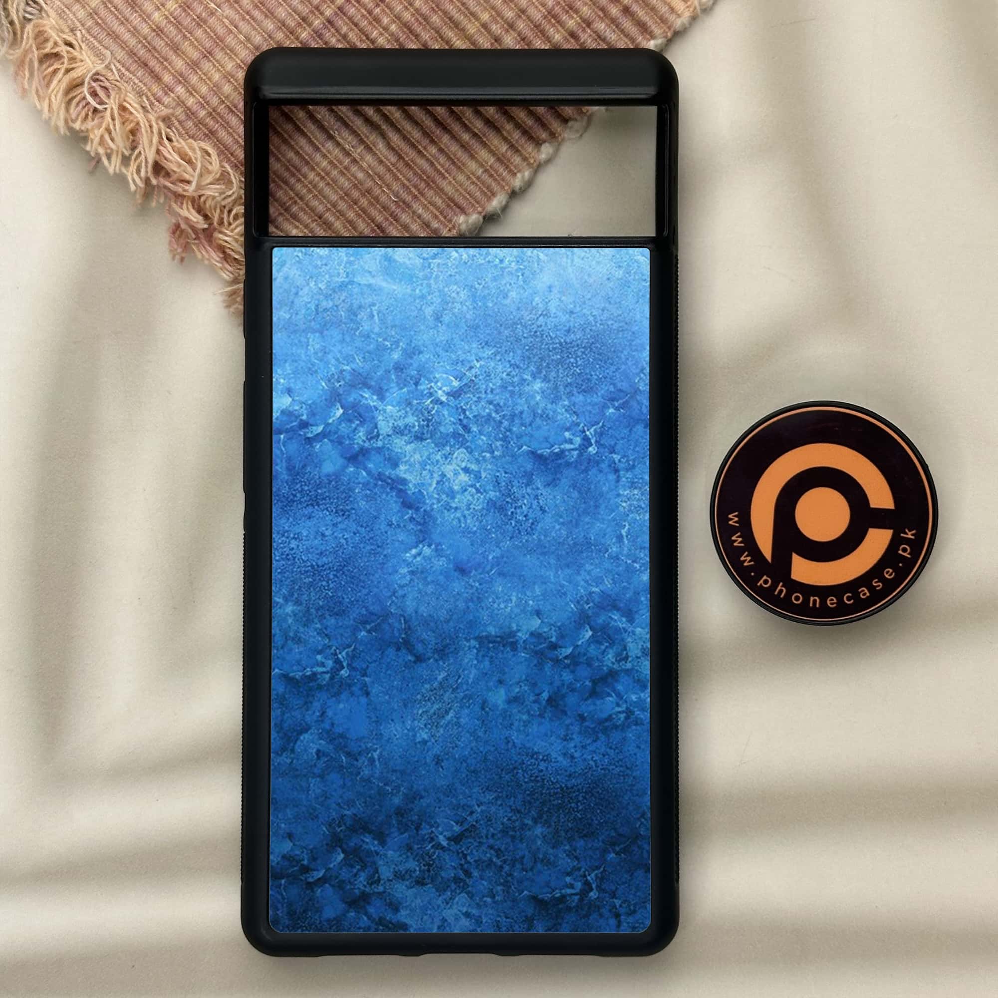 Google Pixel 6 - Blue Marble Series - Premium Metal Printed soft Bumper Shock Proof Case