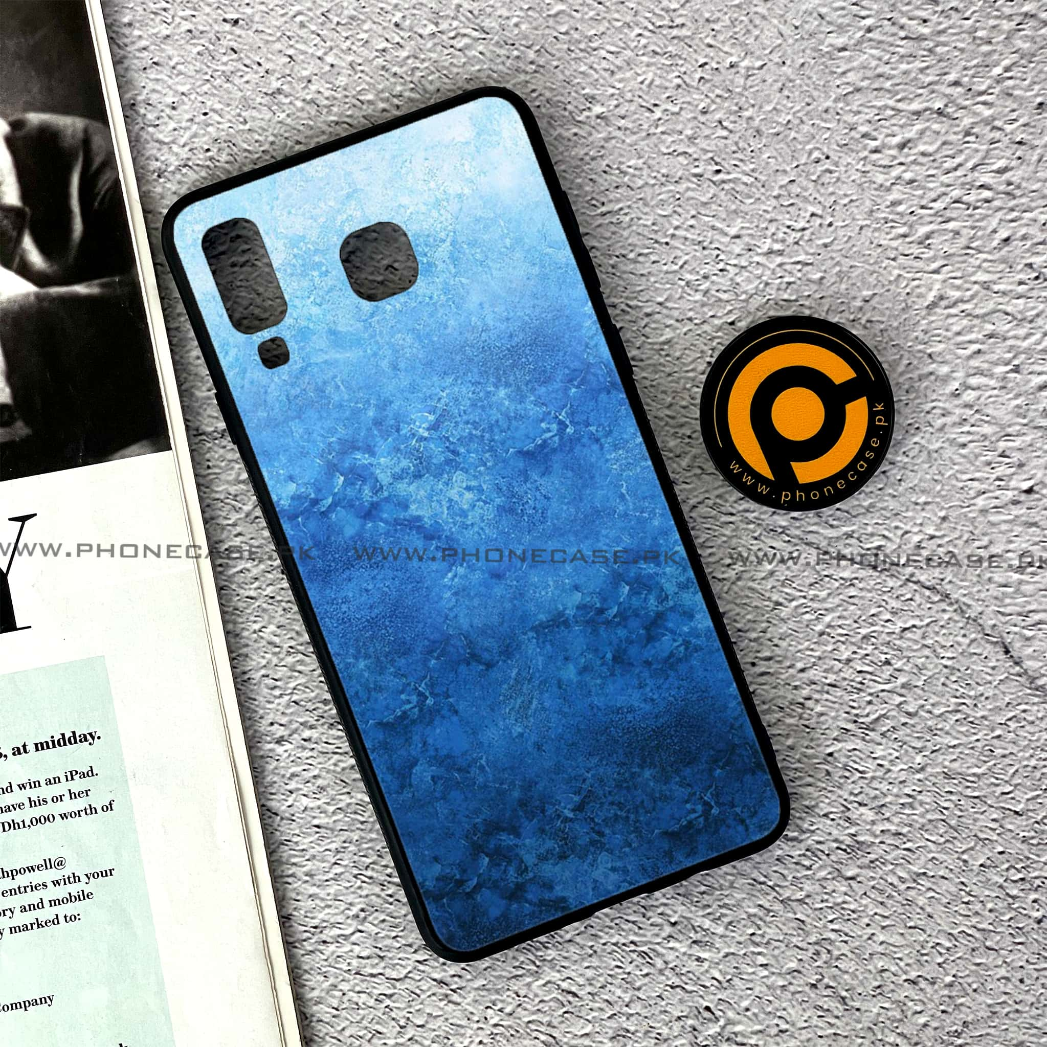 Samsung Galaxy A8 Star(A9 Star) - Blue Marble Series - Premium Printed Glass soft Bumper shock Proof Case