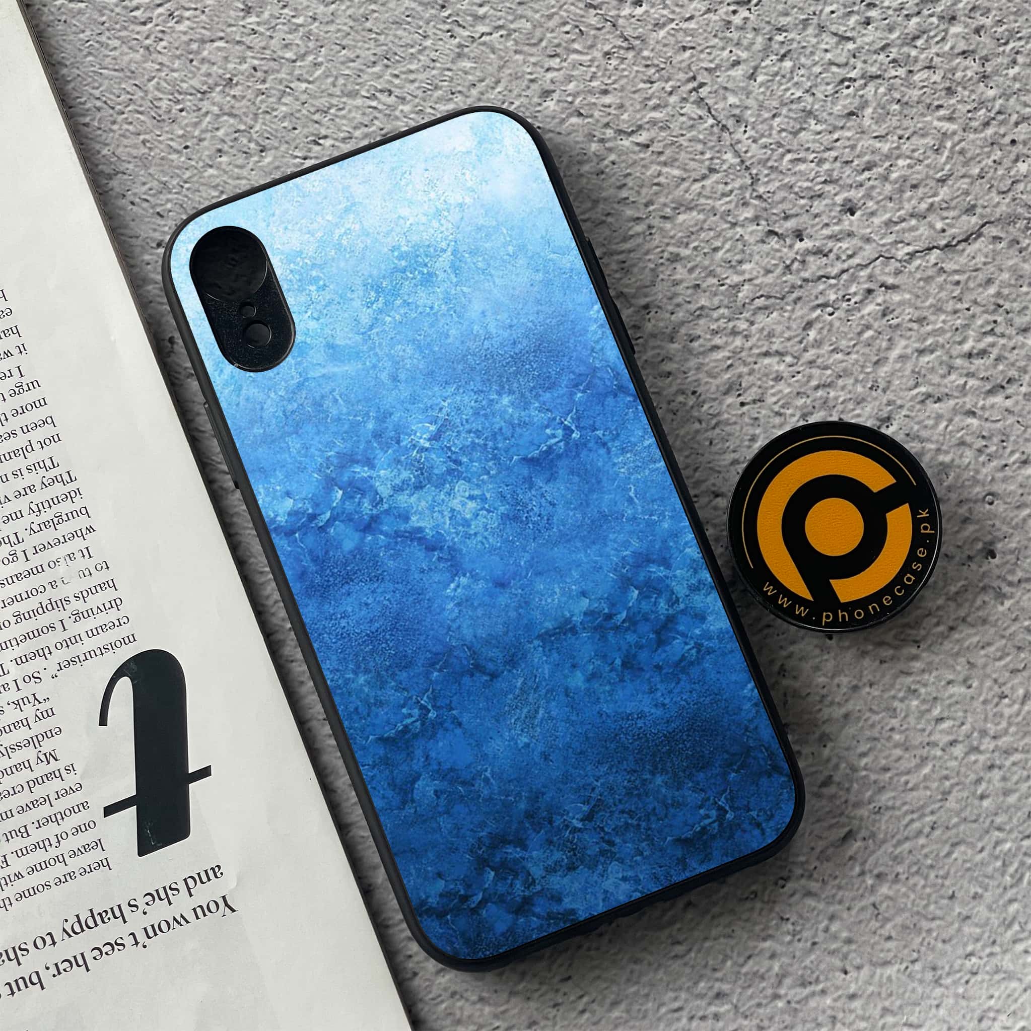 iPhone XR - Blue Marble Series - Premium Metal Printed soft Bumper shock Proof Case