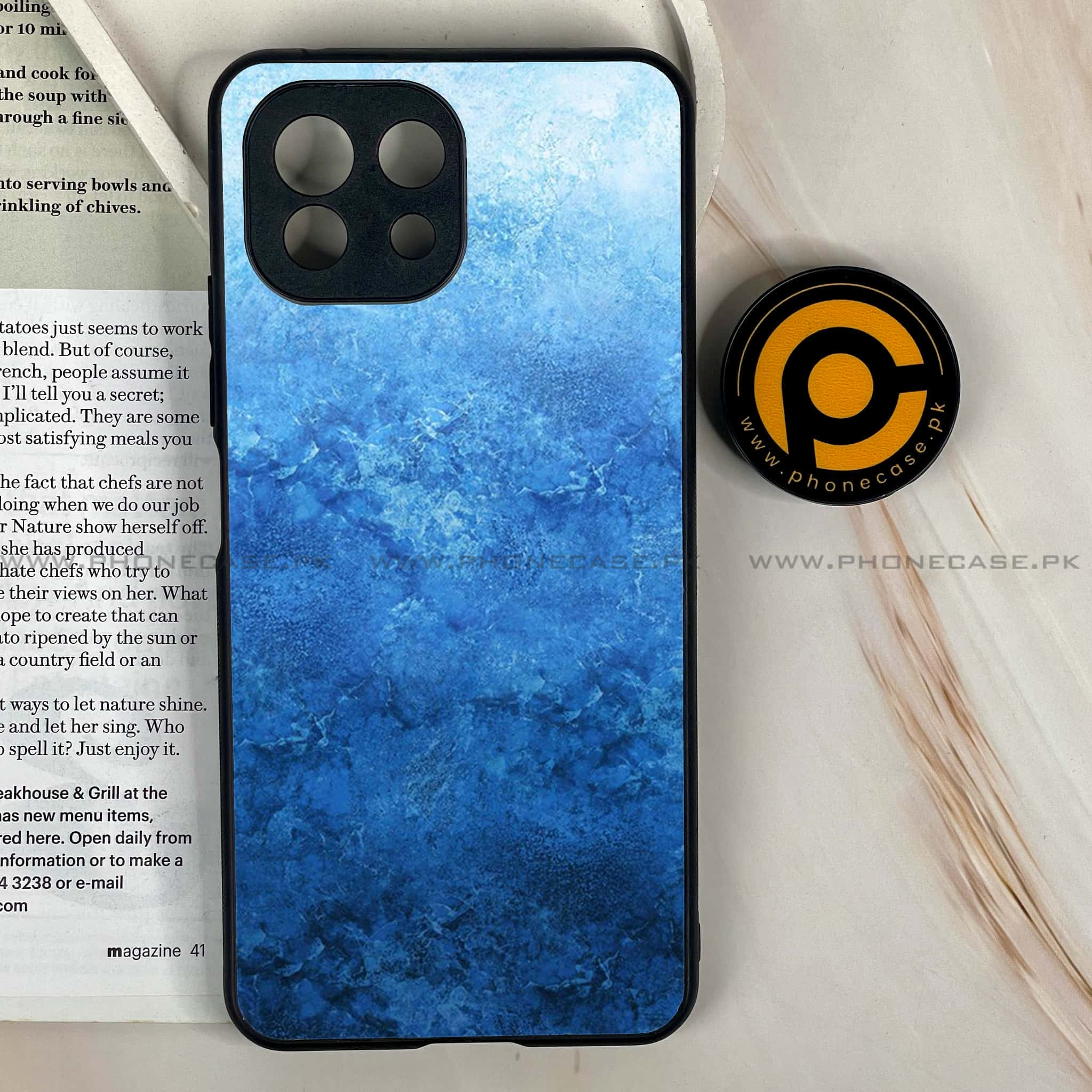 Mi 11 Lite - Blue Marble Series - Premium Printed Glass soft Bumper shock Proof Case