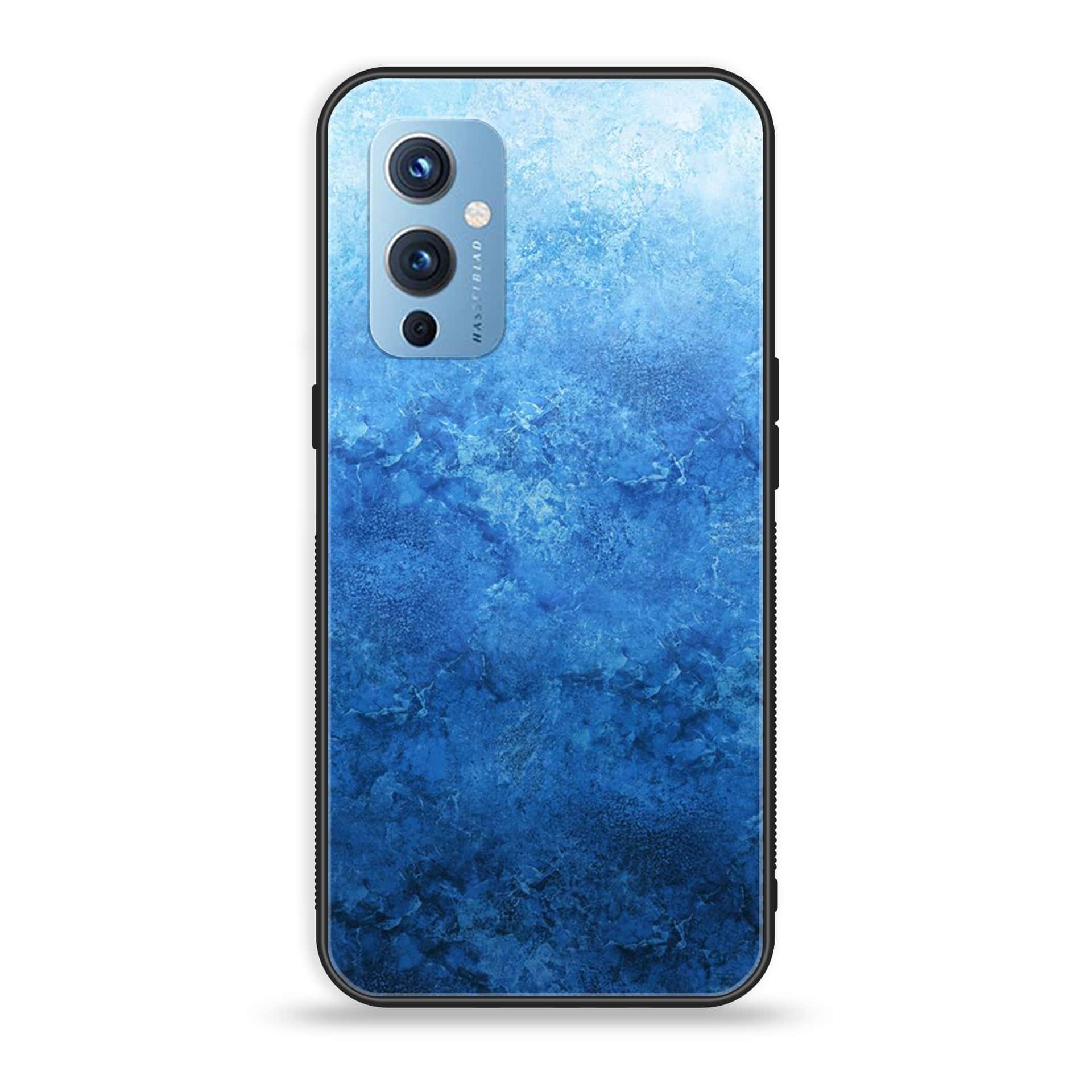 OnePlus 9 - Blue Marble Series - Premium Printed Glass soft Bumper shock Proof Case