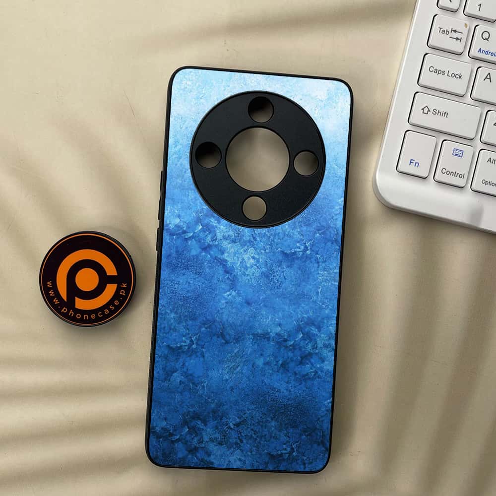 HONOR X9b 5G - Blue Marble Series - Premium Metal  Printed soft Bumper shock Proof Case