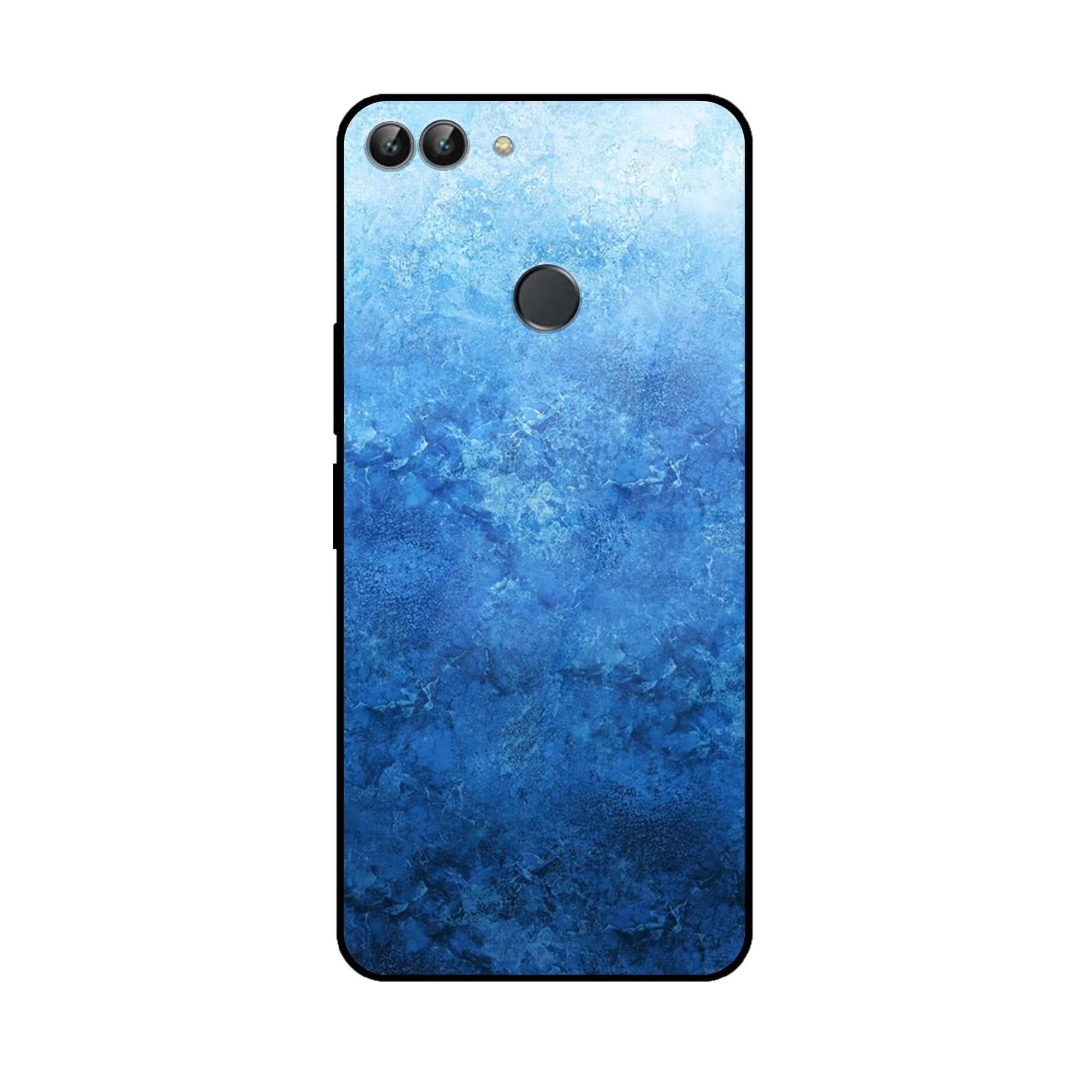 Huawei P Smart - Blue Marble Series - Premium Printed Glass soft Bumper shock Proof Case