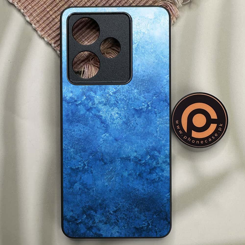 Realme GT 7 - Blue Marble Series - Premium Metal Printed soft Bumper shock Proof Case