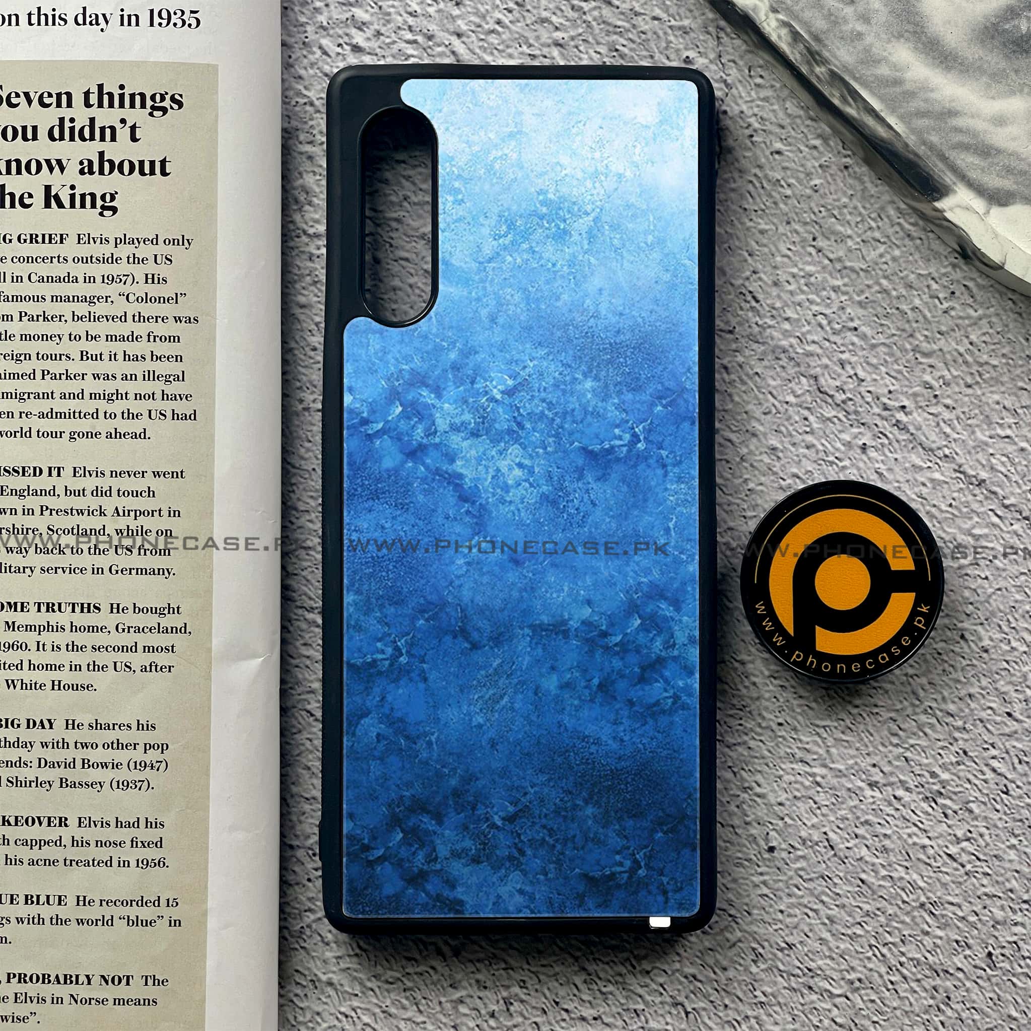 LG G9 - Blue Marble Series - Premium Printed Glass soft Bumper shock Proof Case