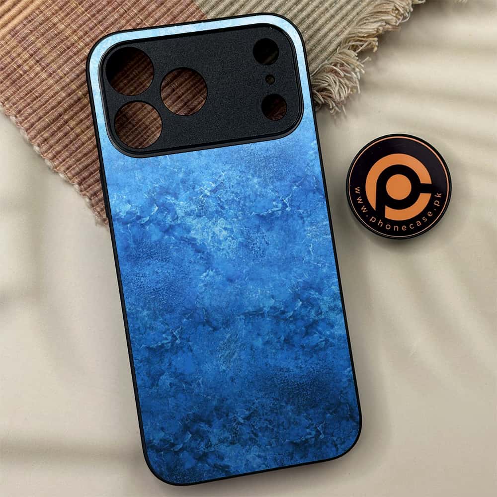 iPhone 17 Pro Max - Blue Marble Series - Premium Metal Printed soft Bumper shock Proof Case