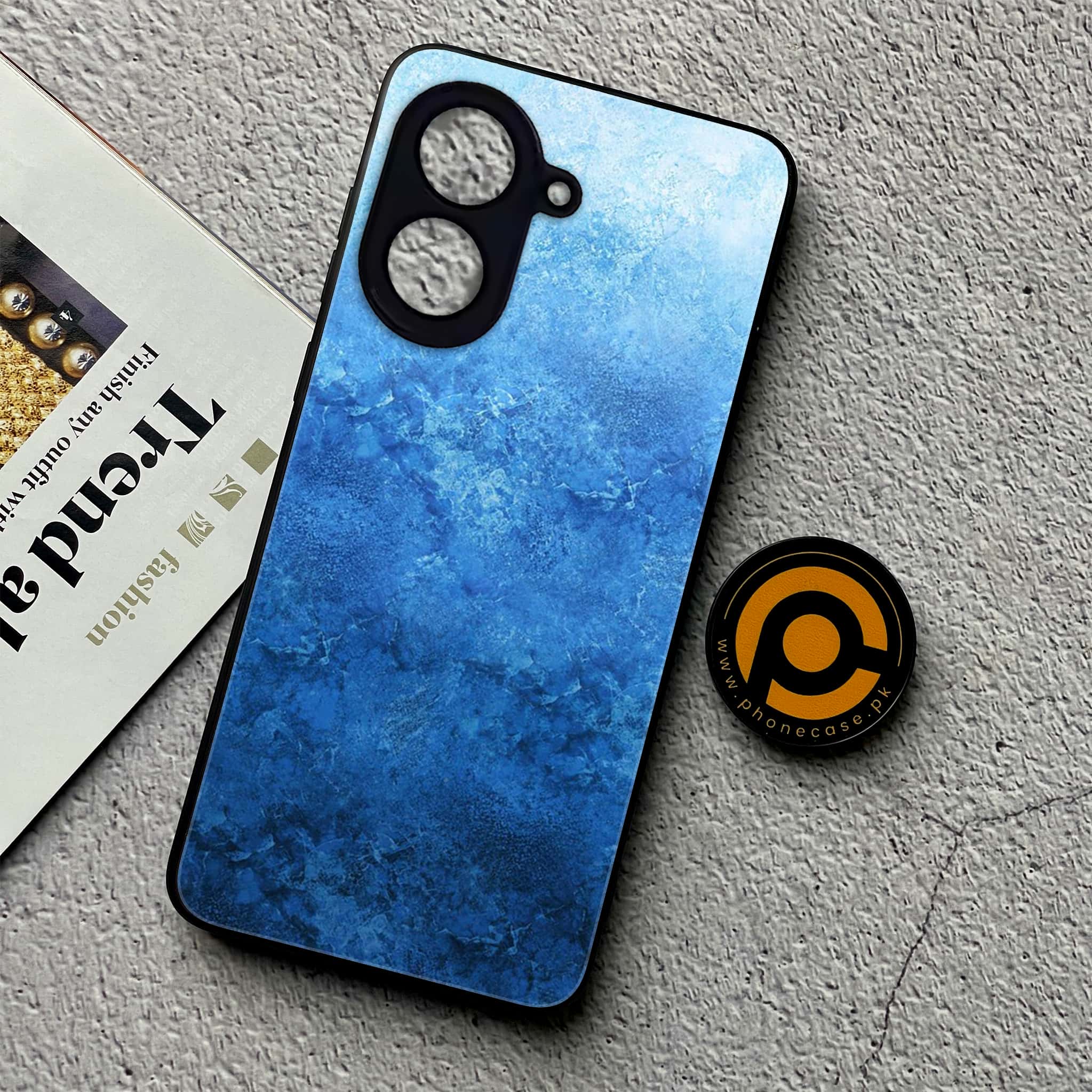 Xiaomi Redmi A5 - Blue Marble Series - Premium Metal Printed soft Bumper shock Proof Case