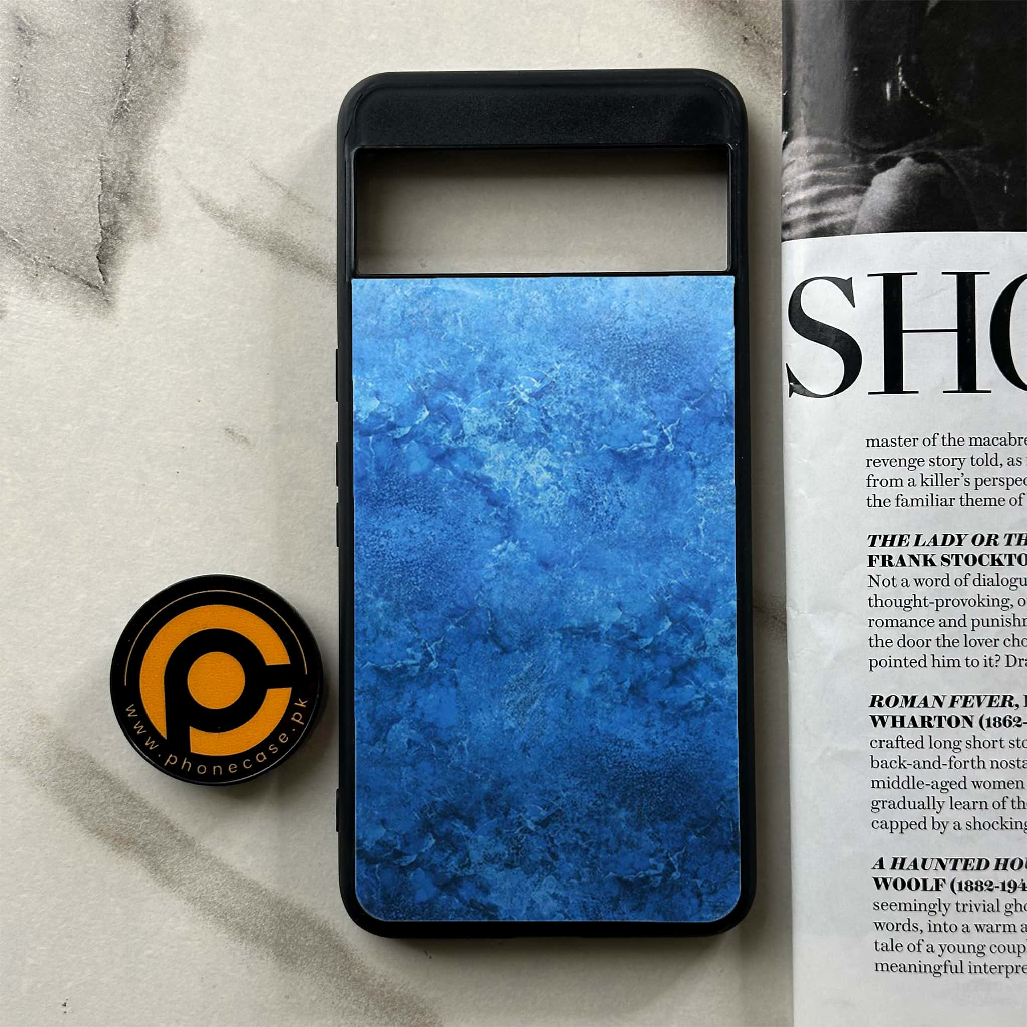 Google Pixel 8 Pro - Blue Marble Series - Premium Printed Glass soft Bumper shock Proof Case