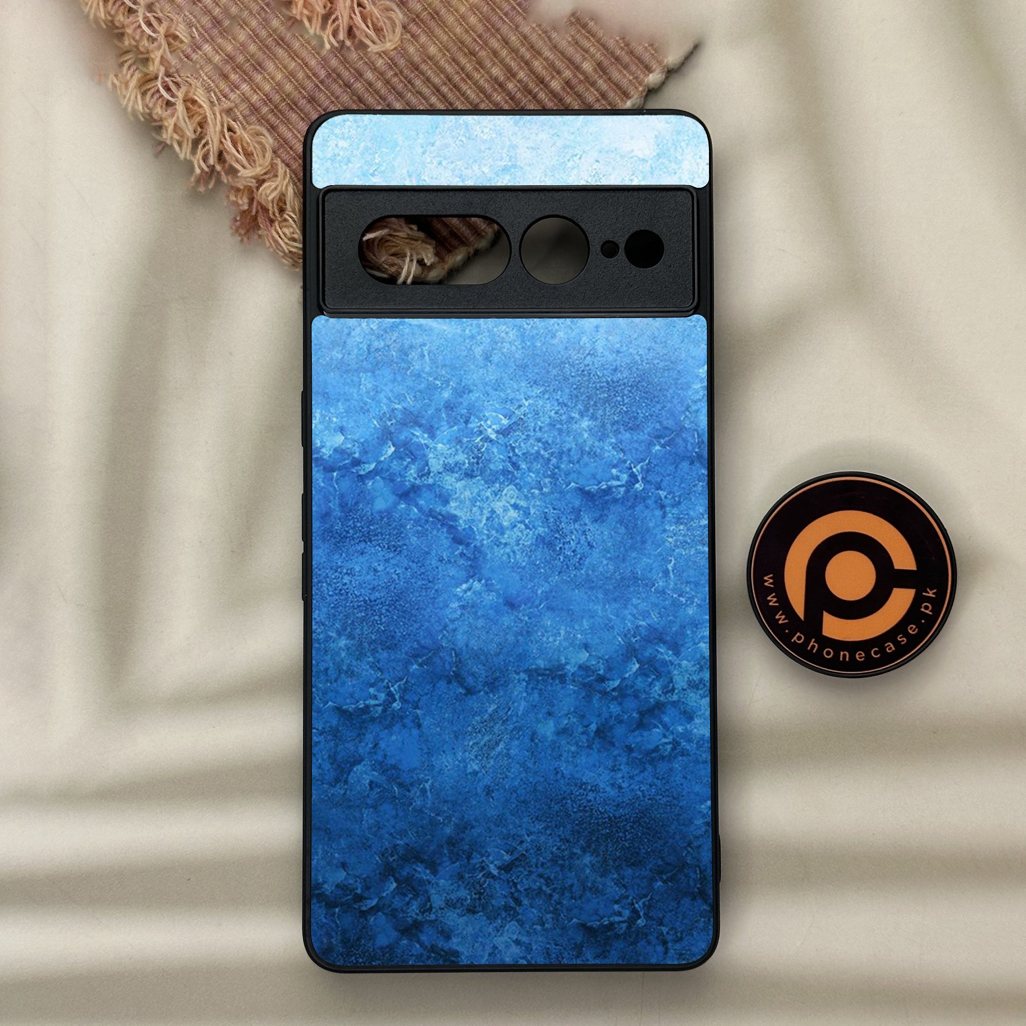 Google Pixel 7 Pro - Blue Marble Series - Premium Metal Printed soft Bumper Shock Proof Case