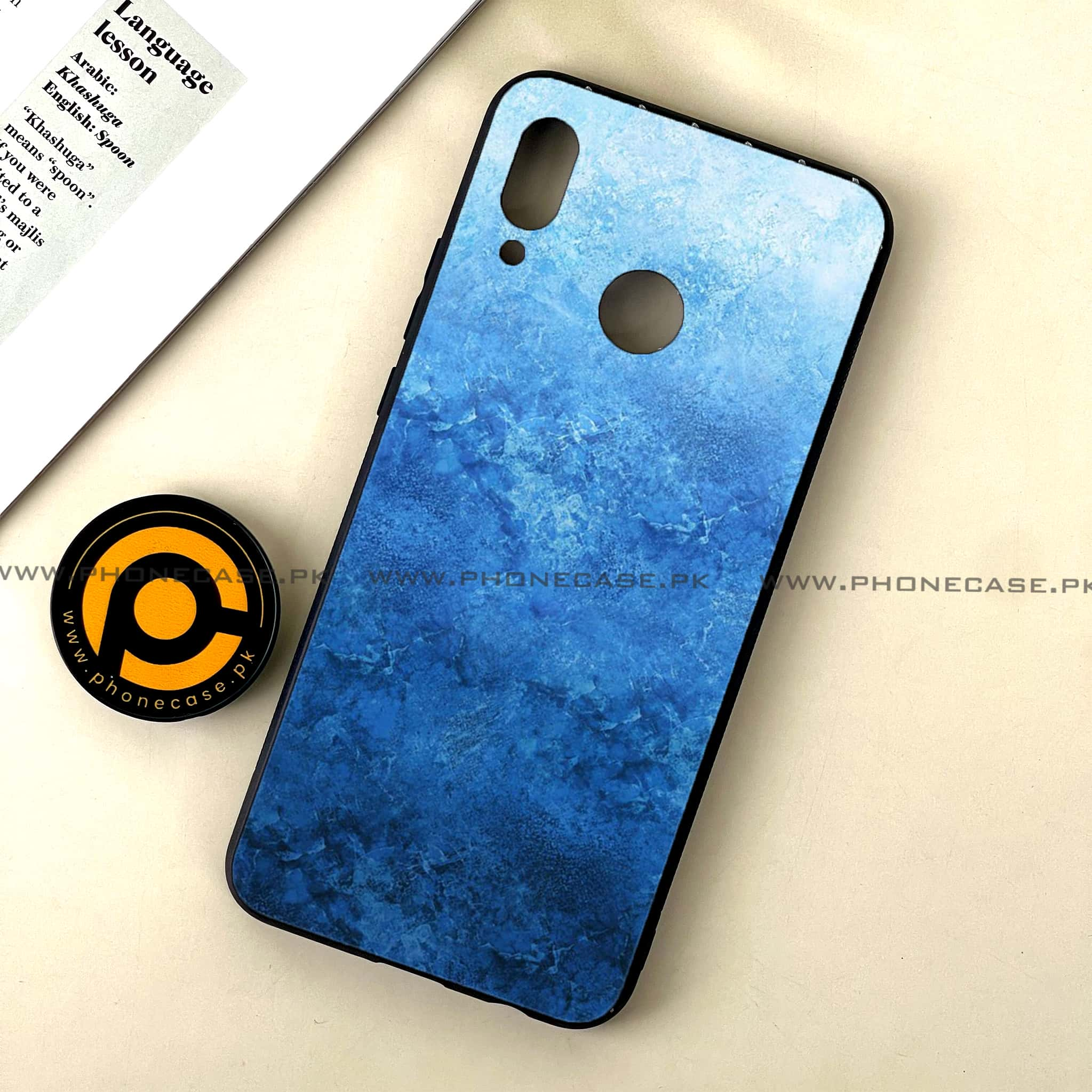 Huawei Nova 3 - Blue Marble Series - Premium Printed Glass soft Bumper shock Proof Case